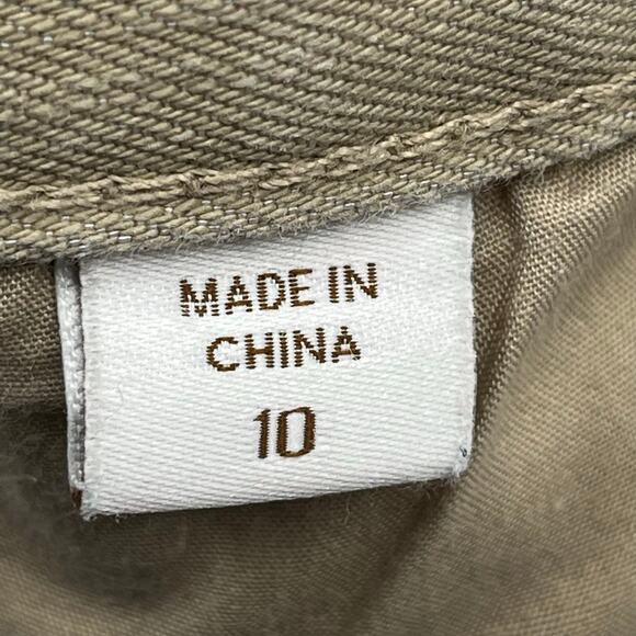 Coldwater Creek Tan Chino Khaki Plain Basic Plain Work School Capri Pants 10 - Picture 7 of 10